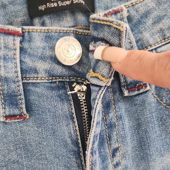 True Religion Blue Jeans with Purple Accents - Picture 8 of 11